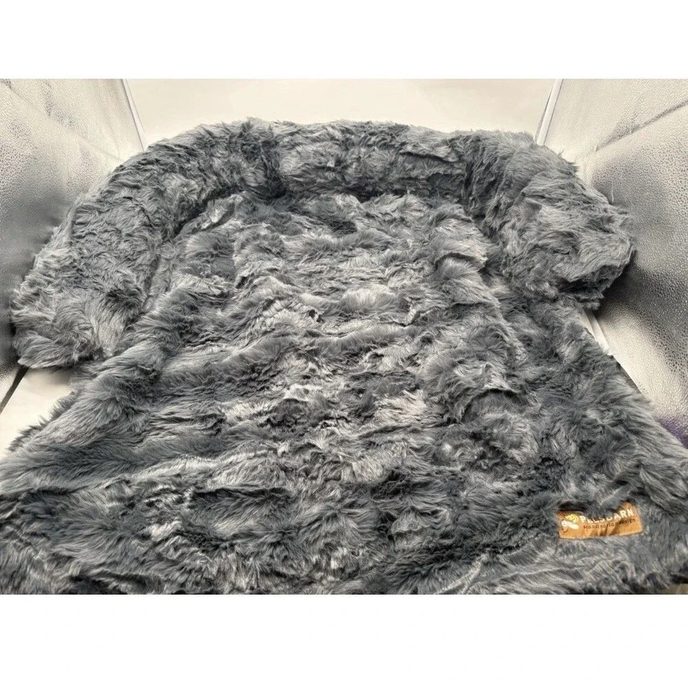 Pelsbarn Dog Bed for Couch Sofa w Non-Slip Oxford Bottom Large Gray 33 x 33 in